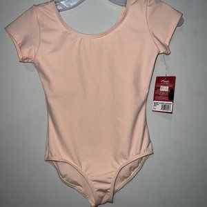 New!! Capezio Short Sleeve‎ Pink Dance Leotard Child Large (2a